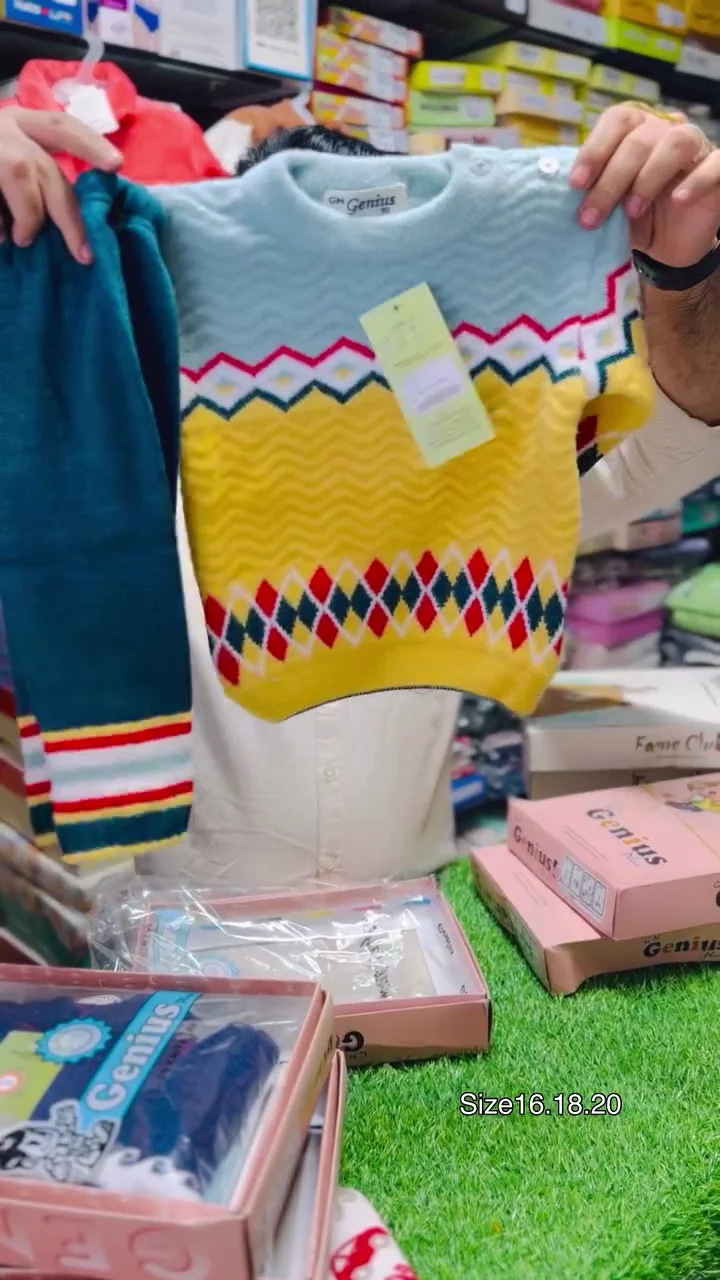 Baby Winter Sweater Set Car Pattern Knitted Pullover with Matching Cap Soft Warm Infant Wear for Boys